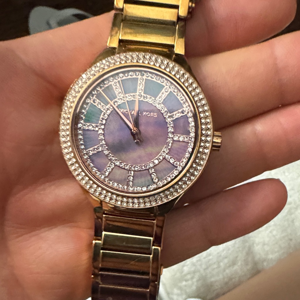Michael Kors Rose Gold Watch With Iridescent MotherOfPearl Dial